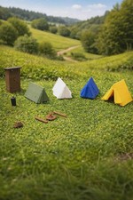N Gauge Campsite Set – 6 Tents  & Accessories – Railway Scenery