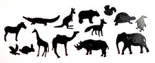 15 ZOO ANIMALS Paper Die Cut Embellishment Card Making Scrapbook Black