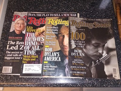 Rolling Stones Mags Lot of 4 From 2006-2009 Led Zeppelin, Bob Dylan