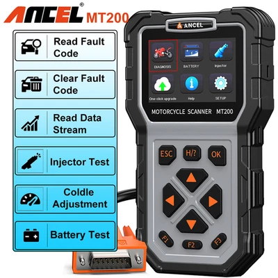 ANCEL Dispositivo diagnostico moto OBD2 scanner motore lettore codici errore per Kawasaki Honda KTM