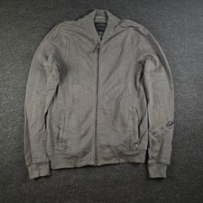AllSaints Newton Bomber Grey Cotton Full Zip Jacket MF038E Minimalist Men's S