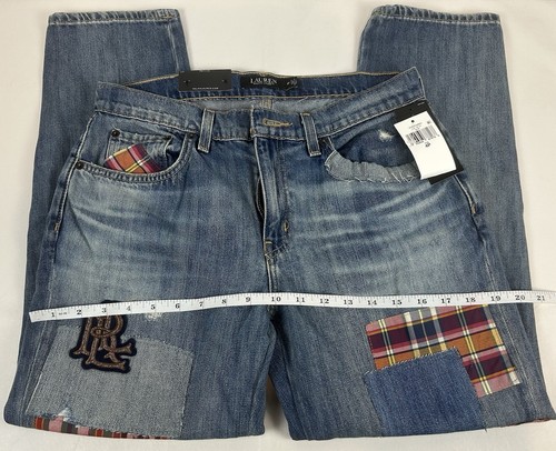 NWT LAUREN RALPH LAUREN Patchwork Relaxed Tapered Jeans Size 4P - Picture 6 of 7