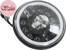 Motorcycle Headlight, Skull Head Pattern Dustproof Waterproof Motorcycle round H