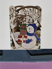 Bath And Body Works Christmas Soap Holder Snowman Glitter Metal Sleeve AS IS