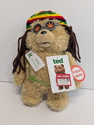 Ted Talking Plush Bear 8'' Rasta Rastafarian Movie Doll R Rated New Dead Battery