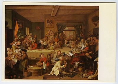 Fine Art Postkarte - Eine Wahlunterhaltung von William Hogarth - unbesendet
