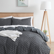 Hearth Harbor Hearth Harbor Boho Duvet Cover Twin - Boho Bedding Grey Duvet