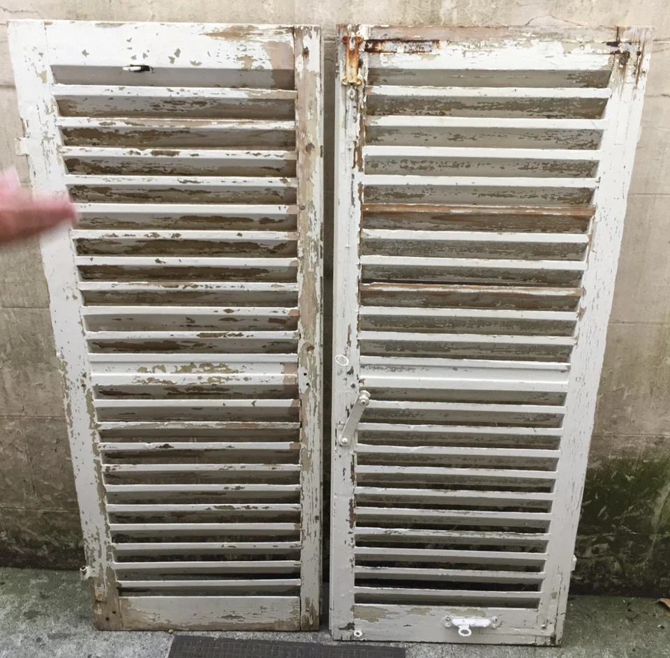 Volets persienne en bois H : 150,5 cm - l : 60cm - ep : 3 cm - Photo 3/4