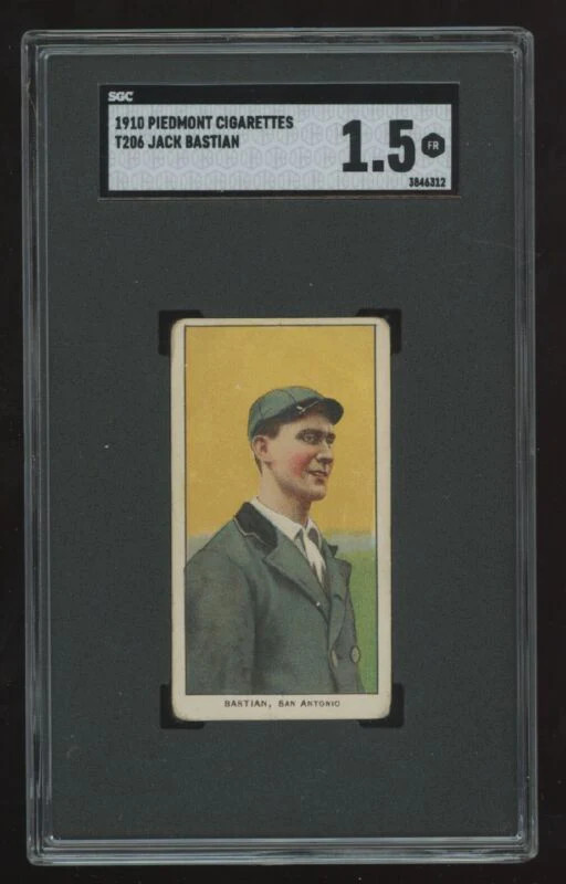 1909 T206 JACK BASTIAN NNO FAIR SL PIEDMONT 350 SGC 1.5 SAN ANTONIO BRONCHOS