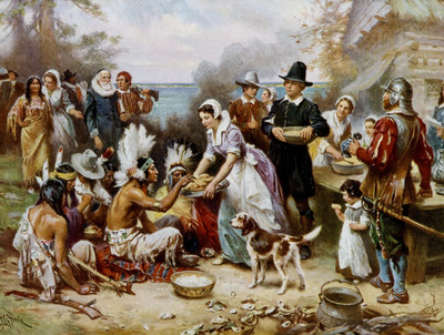 Jean Leon Gerome Ferris The First Thanksgiving Giclee Canvas Print 8x10