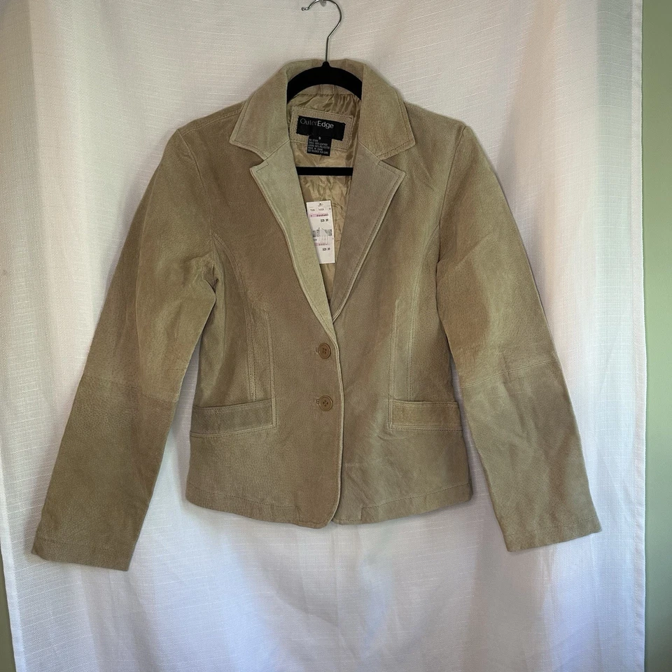 Outer Edge Tan Suede Leather Blazer Jacket Women’s Size Small NWT - Image 2 of 4