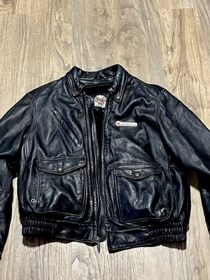 Harley Davidson Embroidered Black Leather Jacket w/ Zip Out Vest 2005 Men's L