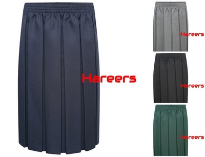 Schuluniform Voll Plissee Elastische Taille Knielanger Rock für Mädchen GRATIS