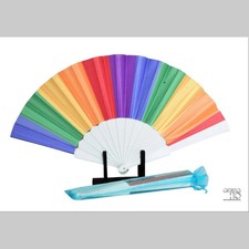 Kids Rainbow Clack Fan: Colorful Folding Hand Fan