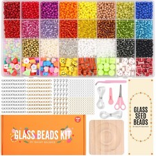 Balmy Balmier 4mm Glass Seed Beads for Jewelry Making, Bracelet Making Kit Beads