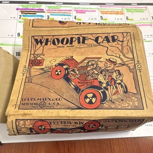 Vintage Louis Marx & Co. Whoopie Car Tin Toy Vehicle Original Box