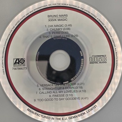 Bruno Mars XXIVK Magic CD Atlantic Records 2016 Pop R&B Music