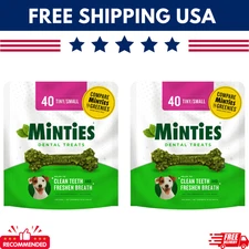 Minties Dental Treats for Dogs, 80 Count - Mint Flavor Clean teeth-Fresh Breath