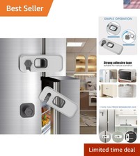 2 Pack Fridge Locks with Self Adhesive, Refrigerator Latch for Kids, Toddlers an