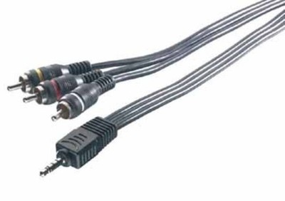 Vivanco 3,5mm Klinke 4-pol - 3x Cinch-Stecker Adapter-Kabel TV Camcorder MP3 HD