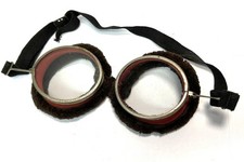 Antique Motorcycle Goggles Safety Glasses Driving Lined Steampunk Original VTG