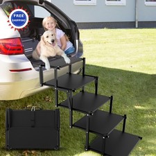 Extra Wide 5 Steps Dog Stairs for Large Dogs Foldable Dog Ramp for Car with Non