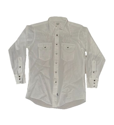 Vintage 60 s H Bar C Embroidered Western Pearl Snap Button Up 