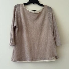 Signature Studio Mauve Knit Layered Look Sweater Top Medium
