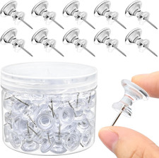 100 Pack Large Push Pins Clear Thumb Tacks 1 Inch Giant Push Pins Clear Push ...