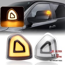 Side Tow Mirror Turn Signal Lights LED Compatible for 2 Pins,Amber Light,Clear