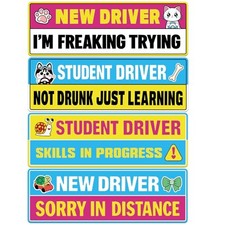 4PCS Student Driver Magnet for Car, New Driver Magnet for Car, Reusable Color-2