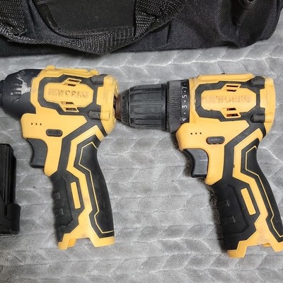 EWORK 12V Brushless Drill/Driver & Impact Driver Kit, 2x1.0Ah, Bag