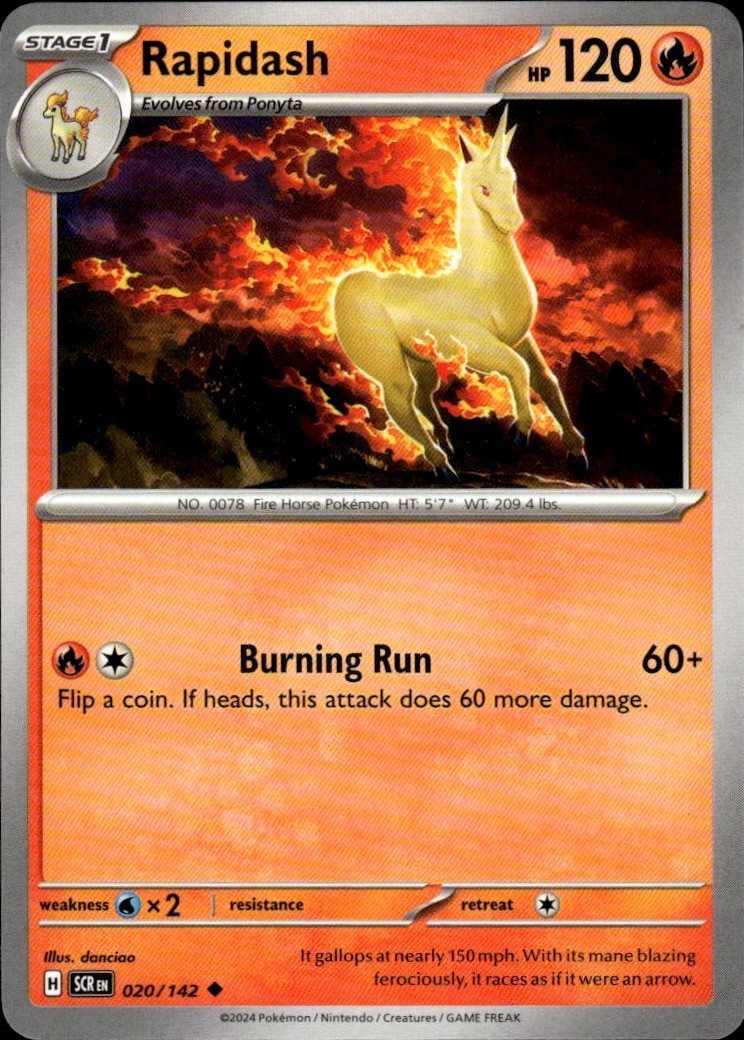 Rapidash 20/142 Stellar Crown UC NM danciao Pokemon