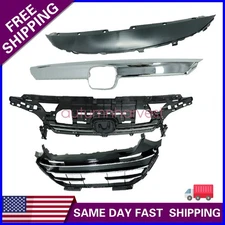 Bumper Front Grille W/Grille Cover Fit Honda Accord Sedan 2021-2022 4pcs