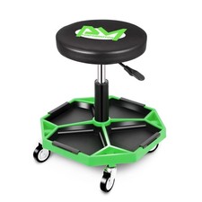 Adjustable Height Pneumatic Garage Seat Rolling Mechanic Stool with Tool Tray...