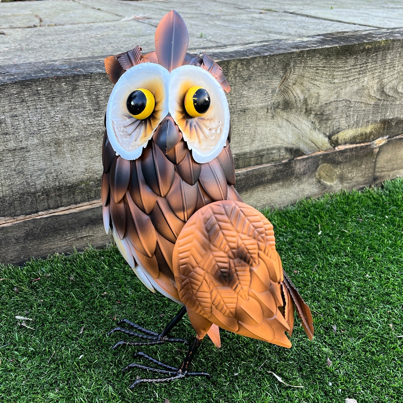Garden Ornaments and Statues Metal Large Owl Outdoor Sculpture Animals Birds