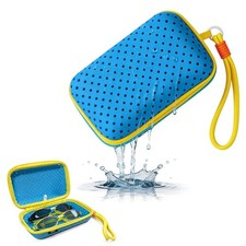 Large Capacity Swim Goggle Case Blue-Swimming Goggles Protective EVA Foam Cas...