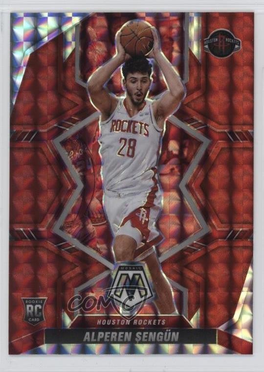 2021-22 Panini Mosaic Rookies Red Mosaic Prizm Alperen Sengun #218 pe8