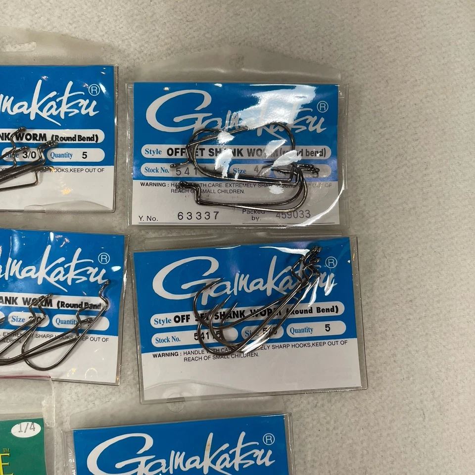 New  7 Pkgs Gamakatsu Offset Shank Hook# 3, 4, 5 &  2 Pkgs Jobee Pro Hooks 1/4 - Image 3 of 4
