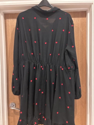 SIMPLY BE Lovely Black & Embroidered Red Heart Dress Tunic Top UK 18 - Picture 6 of 15