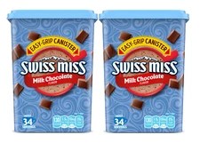 (2 Pack) Swiss Miss Milk Chocolate Flavored Hot Cocoa Mix 38.27 oz Canister