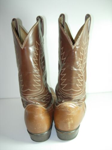 PARA HOMBRES TONY LAMA MARRÓN Puntera CUERO EXÓTICO BOTAS VAQUERAS OCCIDENTALES ZAPATOS 10 3E W - Imagen 4 de 7
