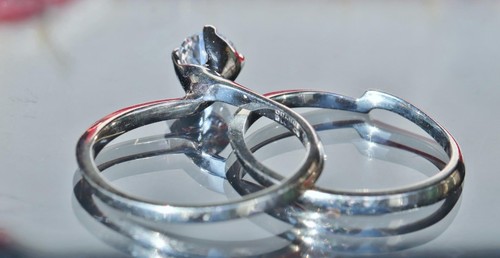 18k Weißgold Gr. 5,5 Ehering Set 0,40ct Diamant 3,2gr Orangenblüte N2613 - Bild 11 von 12