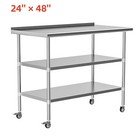 24" x 48" Stainless Steel Nsf Commercial Kitchen Prep Work Table w/ 2 Undershelf