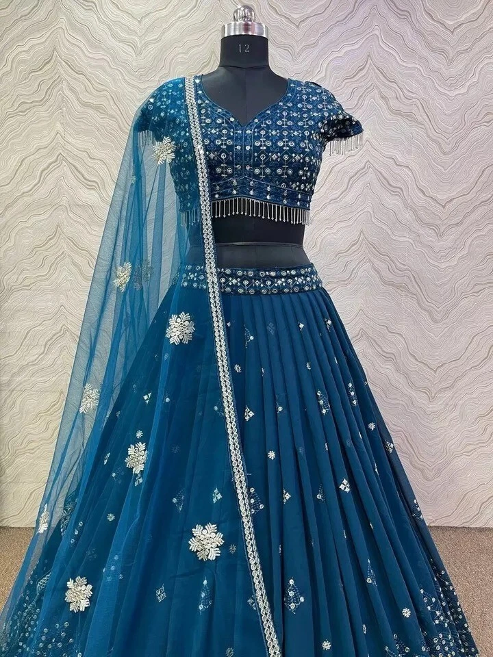 Indian Wedding Wear Faux Georgette Lehenga Choli With Fancy Dupatta For Women - Image 3 of 4