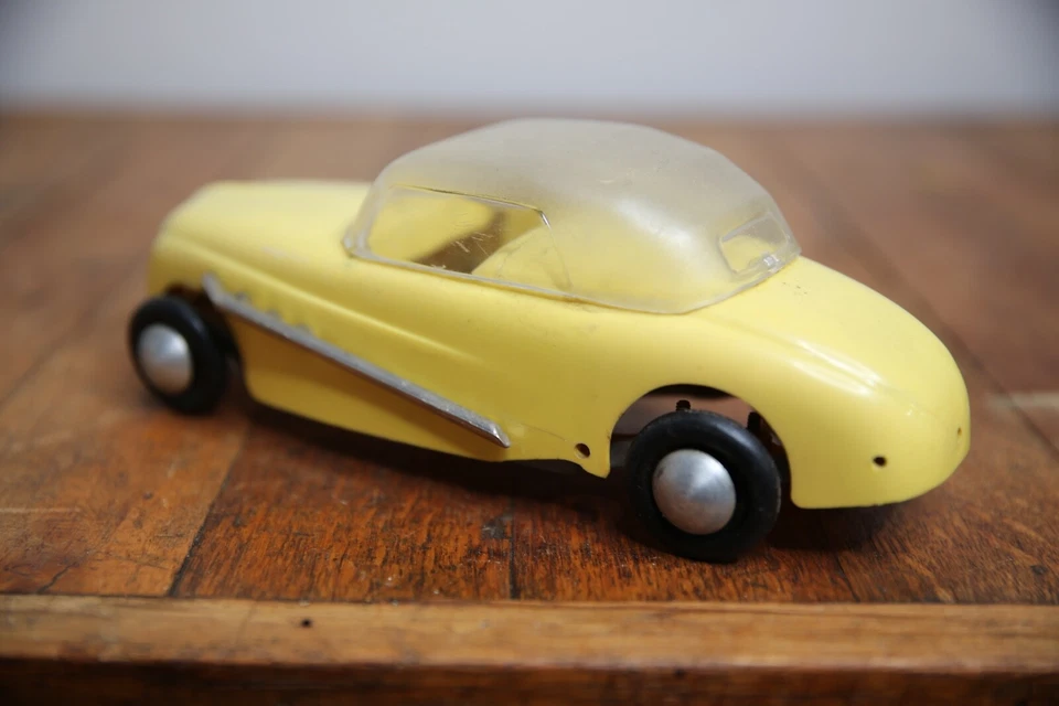 Vintage Tether Car toy Racer Convertible top yellow parts repair - Image 3 of 4