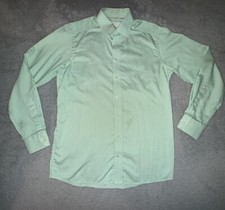 Eton Contemporary Shirt Mens 40 15 3/4 Green White Striped Button Up Dress 