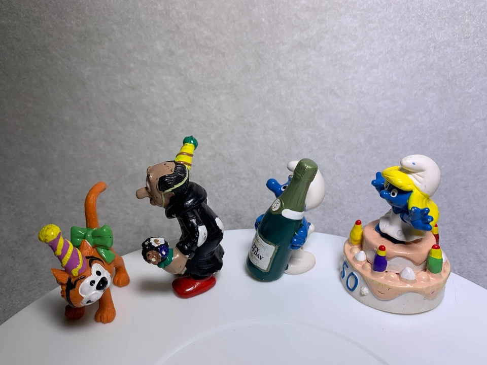 Juego de 8 figuras de juguete pitufo Peyo Schleich 2008 JUBILEE 50e Pitufo Foto 3 de 4