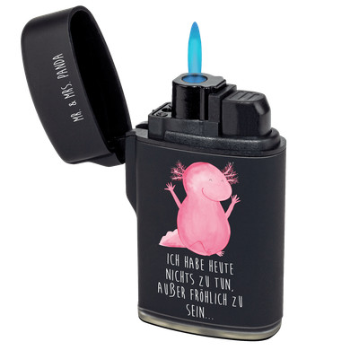 Feuerzeug Axolotl Hurra - Geschenk Freude Lurch Molch Zufriedenheit Motivation