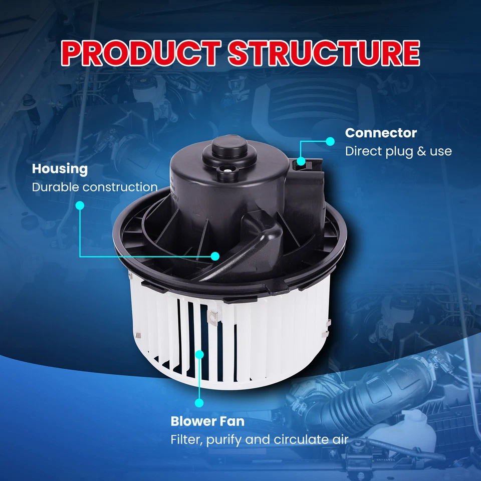 Motor soplador de calefacción con jaula de ventilador para Chevrolet Silverado GMC Cadillac Hummer Foto 4 de 4